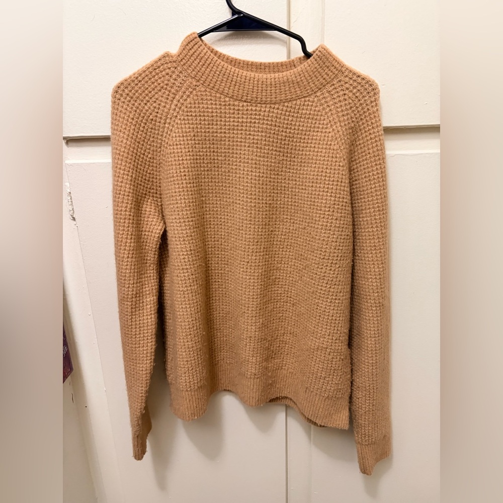 Banana Republic Tan Waffle Knit Crewneck Sweater | Size Large